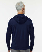 Adidas A596, Men's Lightweight Quarter-zip Hooded Pullover, Collegiate Navy