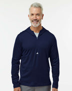 Adidas A596, Men's Lightweight Quarter-zip Hooded Pullover, Collegiate Navy