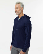 Adidas A596, Men's Lightweight Quarter-zip Hooded Pullover, Collegiate Navy
