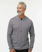 Adidas A596, Men's Lightweight Quarter-zip Hooded Pullover, Grey Three