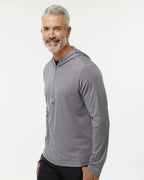Adidas A596, Men's Lightweight Quarter-zip Hooded Pullover, Grey Three
