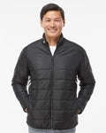 Adidas A570, Men's 3-stripes Puffer Full-zip Jacket, Black