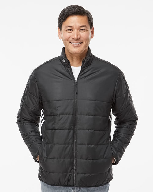 Adidas A570 Men's 3-Stripes Puffer Full-Zip Jacket