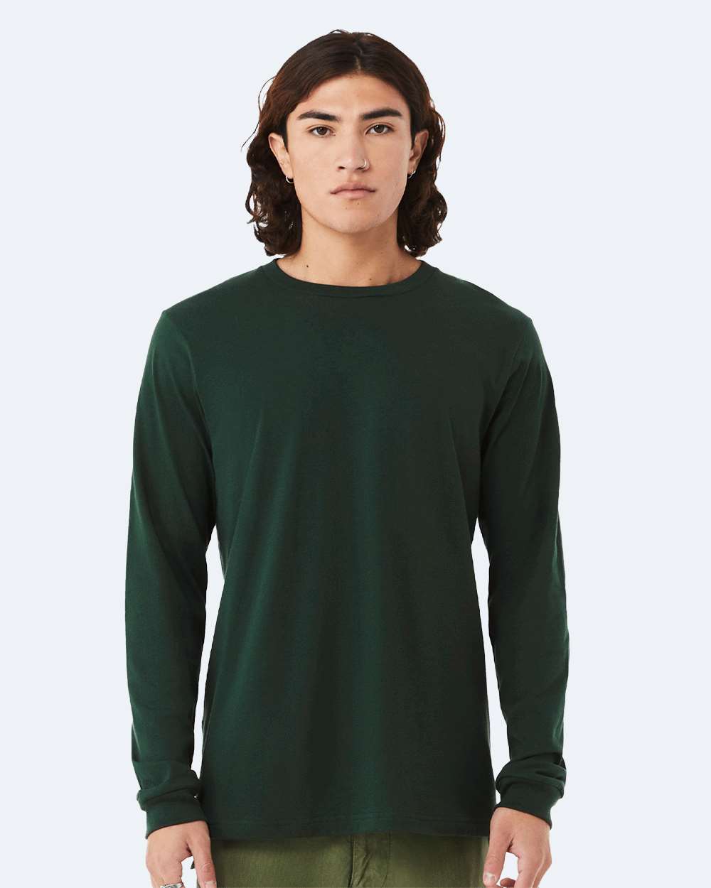 BELLA + CANVAS 3501, T-Shirts - Long Sleeve, Forest