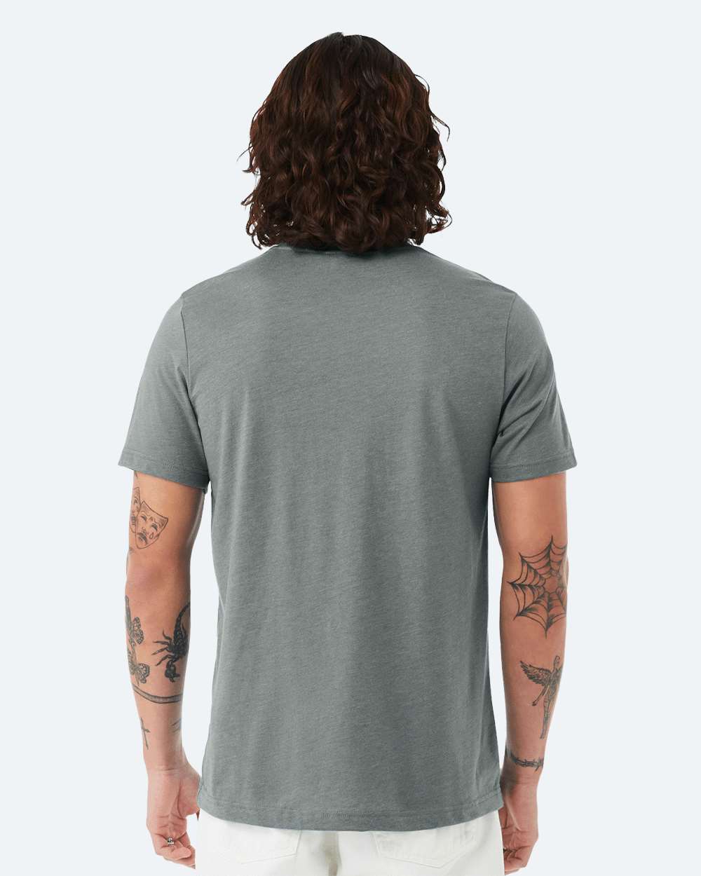 BELLA + CANVAS 3001CVC, T-Shirts - Premium, Heather Blue Storm