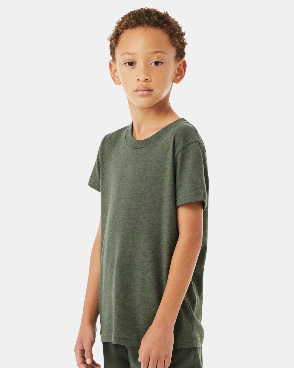 BELLA + CANVAS 3001YCVC, T-Shirts - Premium, Heather Military Green