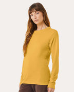 BELLA + CANVAS 3501CVC, T-Shirts - Long Sleeve, Heather Mustard