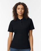 Gildan 11195, 64800l Women's Softstyle Pique Polo, Gildan 64800L Women's Softstyle Pique Polo