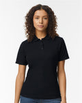 Gildan 64800L, Women's Softstyle Pique Polo, Black
