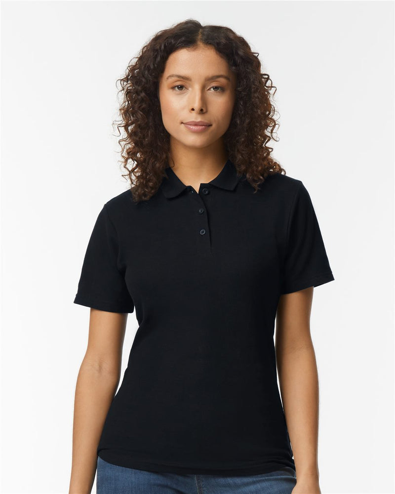 Gildan 64800L, Women's Softstyle Pique Polo, Black