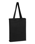 Q-Tees Q800GS, Canvas Gusset Promotional Tote, Black