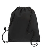 Q-Tees Q1235, Non-woven Drawstring Bag, Black