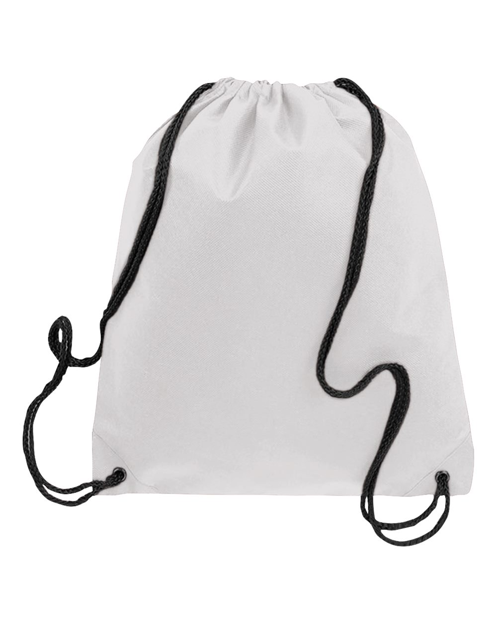 Q-Tees Q1235, Non-woven Drawstring Bag, White