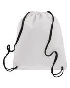 Q-Tees Q1235, Non-woven Drawstring Bag, White