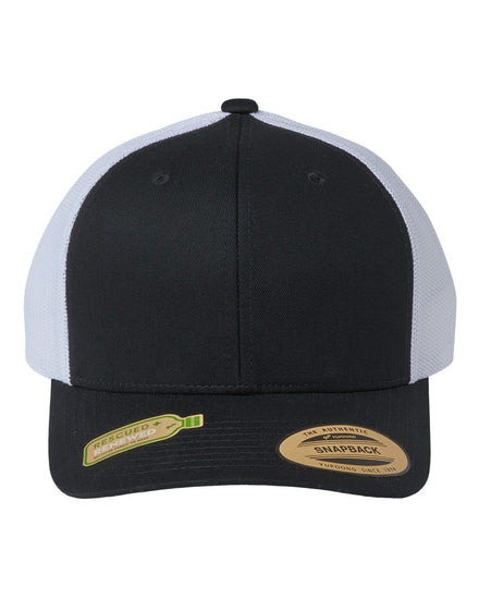 YP Classics 6606R, Sustainable Retro Trucker Cap, Black