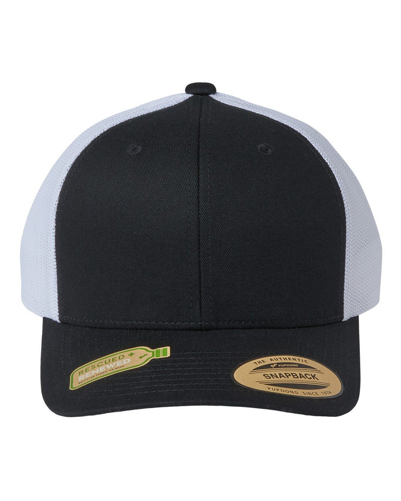 YP Classics 6606R, Sustainable Retro Trucker Cap, Black