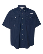 Columbia 212464, Men's Pfg Bahama Ii Short Sleeve Shirt, Collegiate Navy