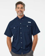 Columbia 212464, Men's Pfg Bahama Ii Short Sleeve Shirt, Collegiate Navy