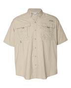 Columbia 212464, Men's Pfg Bahama Ii Short Sleeve Shirt, Fossil
