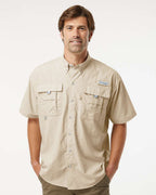Columbia 212464, Men's Pfg Bahama Ii Short Sleeve Shirt, Fossil