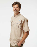 Columbia 212464, Men's Pfg Bahama Ii Short Sleeve Shirt, Fossil