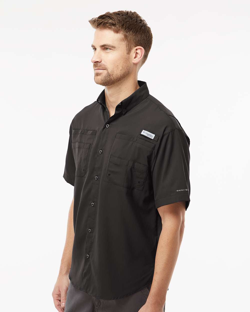 Columbia 212468, Men's Pfg Tamiami Ii Short Sleeve Shirt, Black