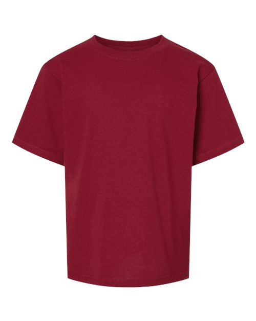 M&O 4850, Youth Gold Soft Touch T-shirt, Cardinal Red