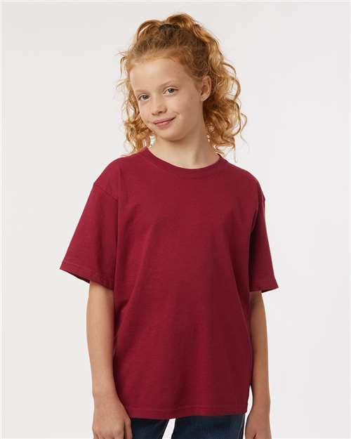 M&O 4850, Youth Gold Soft Touch T-shirt, Cardinal Red