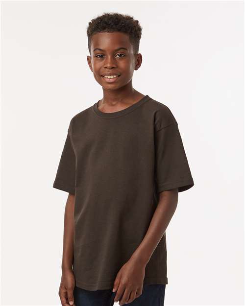 M&O 4850, Youth Gold Soft Touch T-shirt, Chocolate