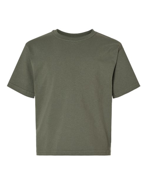 M&O 4850, Youth Gold Soft Touch T-shirt, Military Green