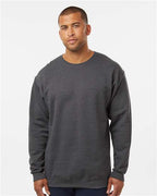 M&O 3340, Unisex Crewneck Fleece, Heather Charcoal