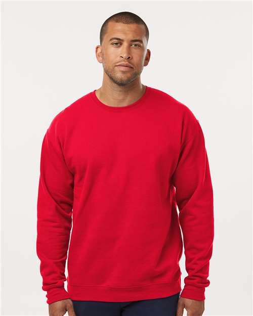 M&O 3340, Unisex Crewneck Fleece, Red