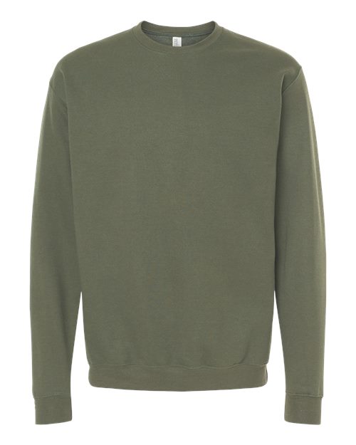 M&O 3340, Unisex Crewneck Fleece, Military Green