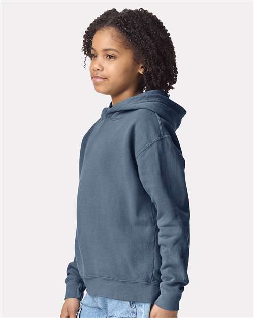 Comfort Colors 1467Y, Youth Garment-dyed Lightweight Hooded Sweatshirt, Blue Jean