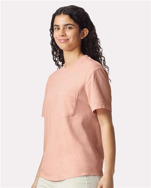 Comfort Colors 6030, Unisex Garment-dyed Heavyweight Pocket T-shirt, Peachy