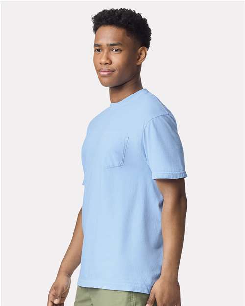 Comfort Colors 6030, Unisex Garment-dyed Heavyweight Pocket T-shirt, Hydrangea