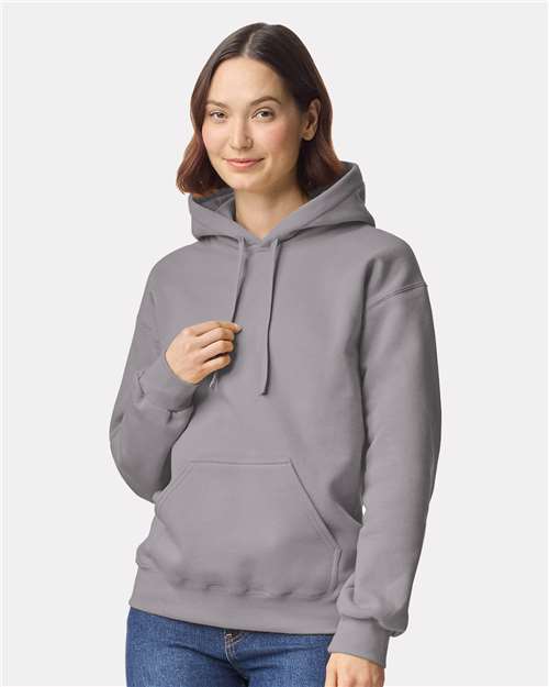 Gildan 12449, 19500 Unisex Hammer Maxweight Hooded Sweatshirt, Gravel