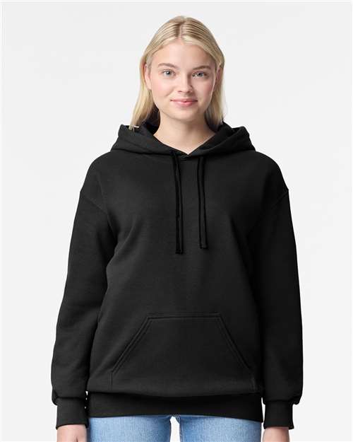 Gildan 12449, 19500 Unisex Hammer Maxweight Hooded Sweatshirt, Pitch Black