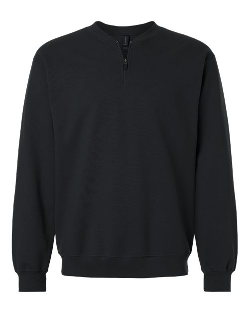 Gildan 12465, Sf008 Unisex Softstyle Midweight Quarter-zip Sweatshirt, Black