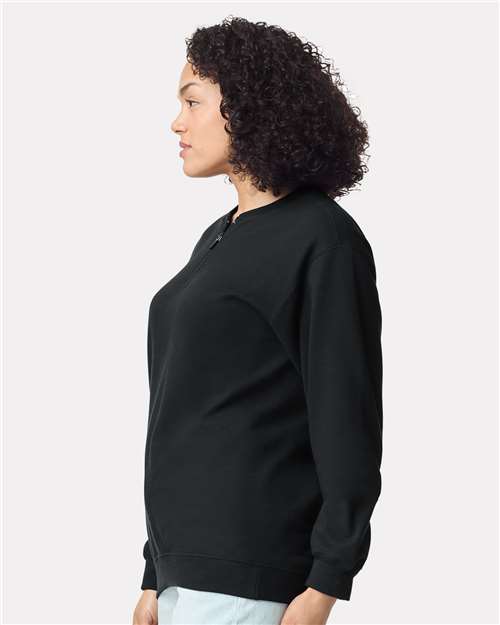 Gildan 12465, Sf008 Unisex Softstyle Midweight Quarter-zip Sweatshirt, Black
