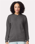 Gildan SF008, Unisex Softstyle Midweight Quarter-zip Sweatshirt, Charcoal