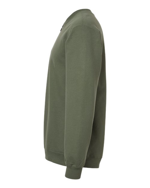 Gildan 12465, Sf008 Unisex Softstyle Midweight Quarter-zip Sweatshirt, Military Green
