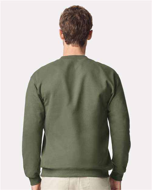 Gildan 12465, Sf008 Unisex Softstyle Midweight Quarter-zip Sweatshirt, Military Green