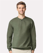Gildan SF008, Unisex Softstyle Midweight Quarter-zip Sweatshirt, Military Green