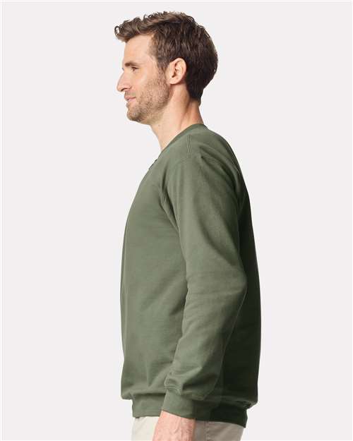 Gildan 12465, Sf008 Unisex Softstyle Midweight Quarter-zip Sweatshirt, Military Green
