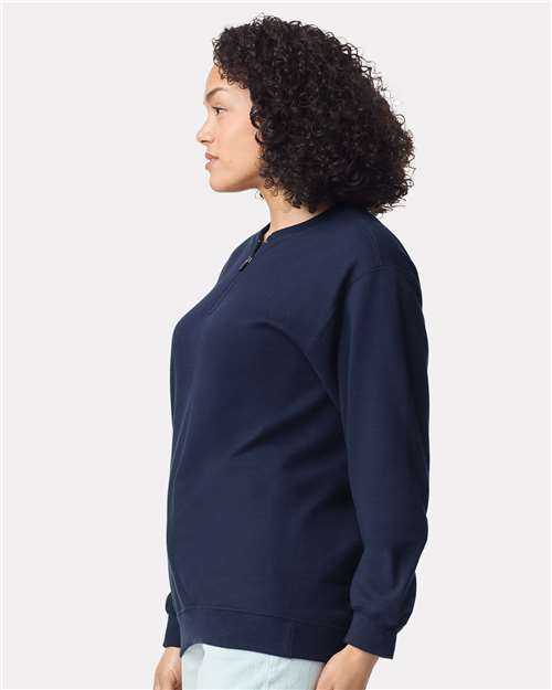 Gildan 12465, Sf008 Unisex Softstyle Midweight Quarter-zip Sweatshirt, Navy