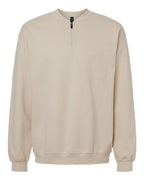 Gildan SF008, Unisex Softstyle Midweight Quarter-zip Sweatshirt, Sand