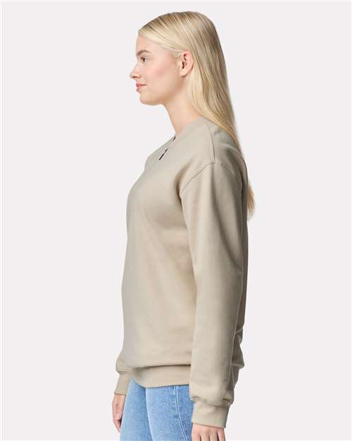 Gildan 12465, Sf008 Unisex Softstyle Midweight Quarter-zip Sweatshirt, Sand