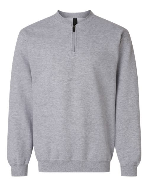 Gildan 12465, Sf008 Unisex Softstyle Midweight Quarter-zip Sweatshirt, Sport Grey