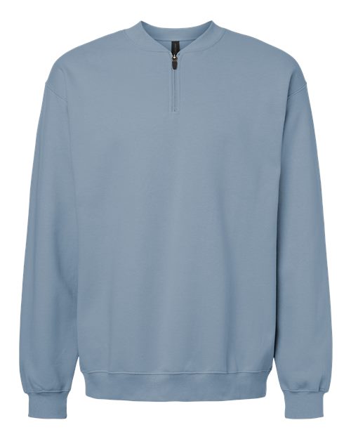 Gildan 12465, Sf008 Unisex Softstyle Midweight Quarter-zip Sweatshirt, Stone Blue
